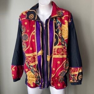Winterset | Vintage 90s Gilded Hollywood Regency Maximalist Windbreaker Jacket